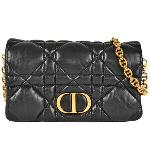 CHRISTIAN DIOR Black Leather Shoulder Bag